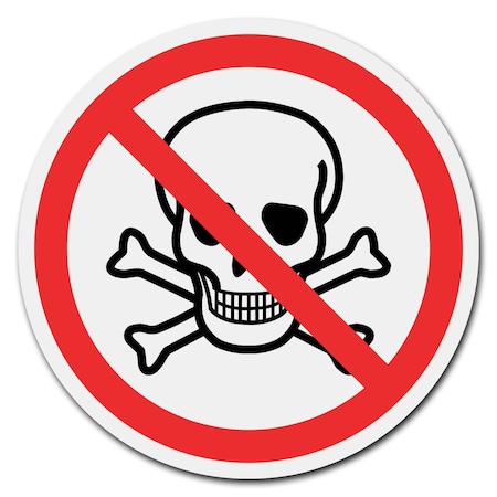 Signmission Corrugated Plastic Sign With Stakes 24in Circular-No Skull C-24-CIR-WS-No Skull